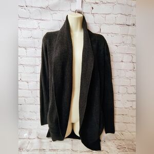 Barefoot Dreams Cozy Chic Lite Black Open Knit  Circle Cardigan XS/S Cabincore